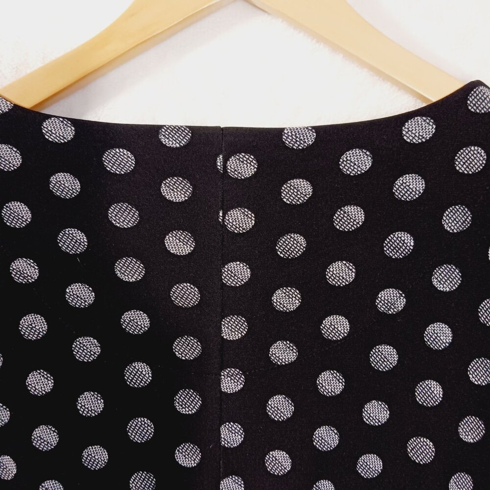 Chico's, Solar Polka Dots, Small, Black & White Tunic Top, HI-Low, Elbow Sleeves - Picture 6 of 14